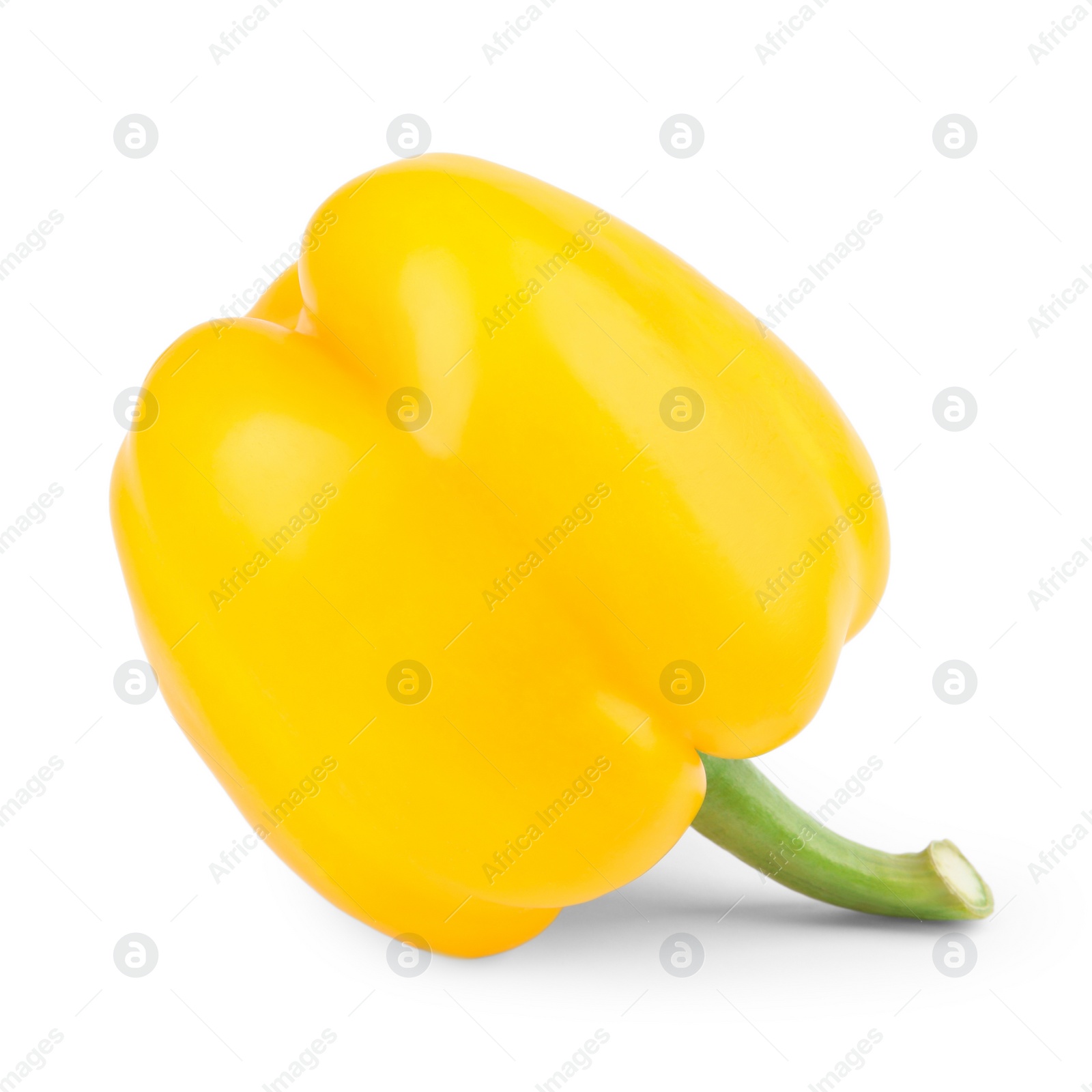 Photo of Ripe yellow bell pepper isolated on white