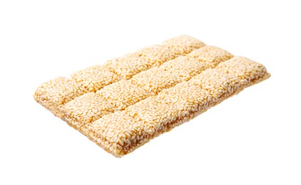 Photo of Delicious sesame kozinaki bar isolated on white