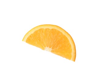 Photo of Slice of fresh ripe orange isolated on white