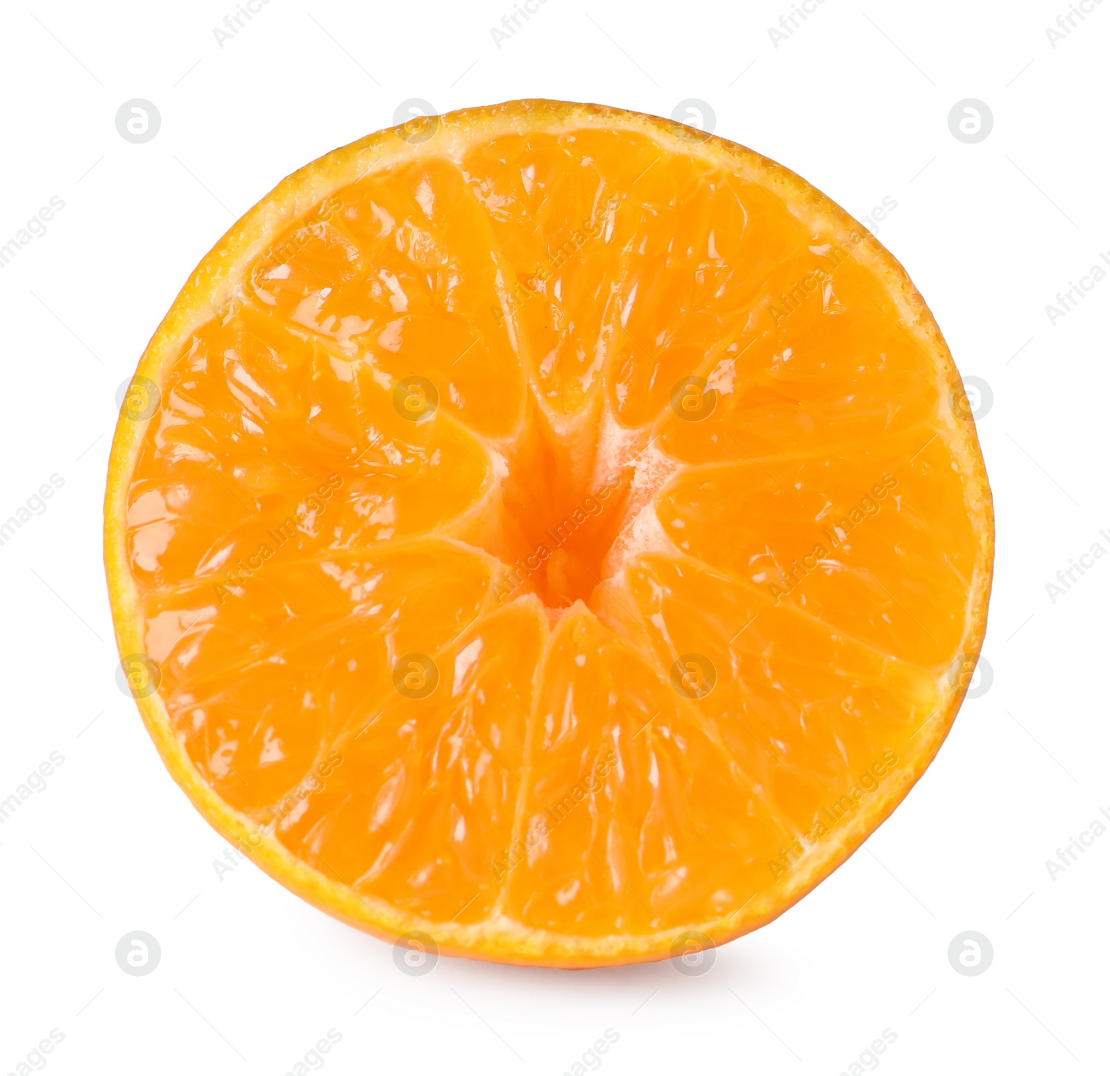 Photo of Piece of fresh ripe tangerine isolated on white