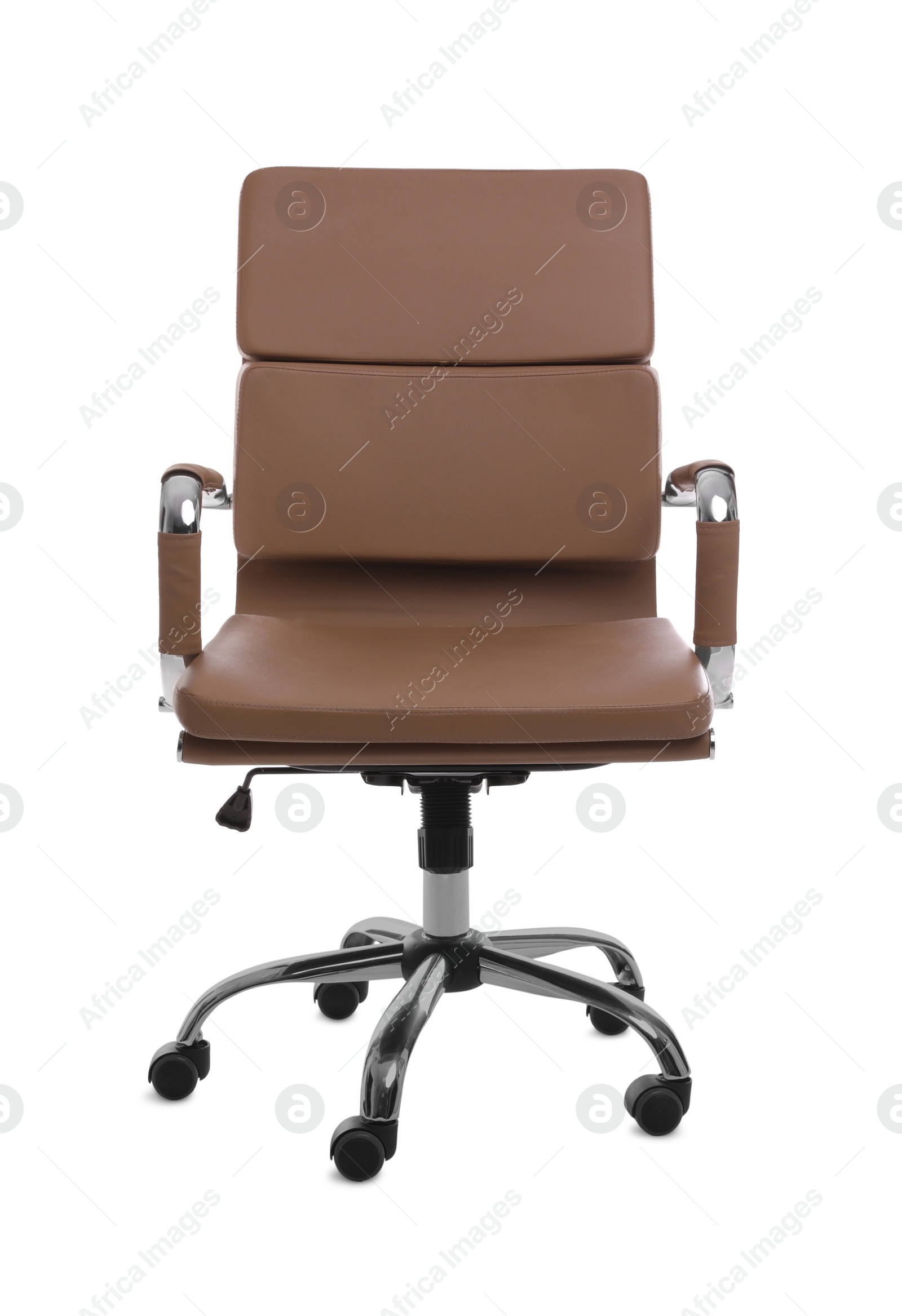 Photo of Comfortable leather office chair isolated on white