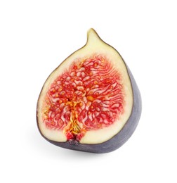 Photo of Half of ripe fresh fig isolated on white