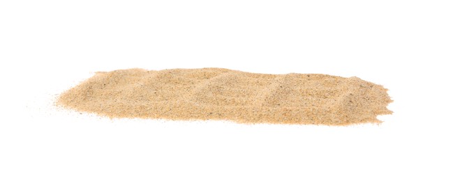 Pile of dry beach sand isolated on white