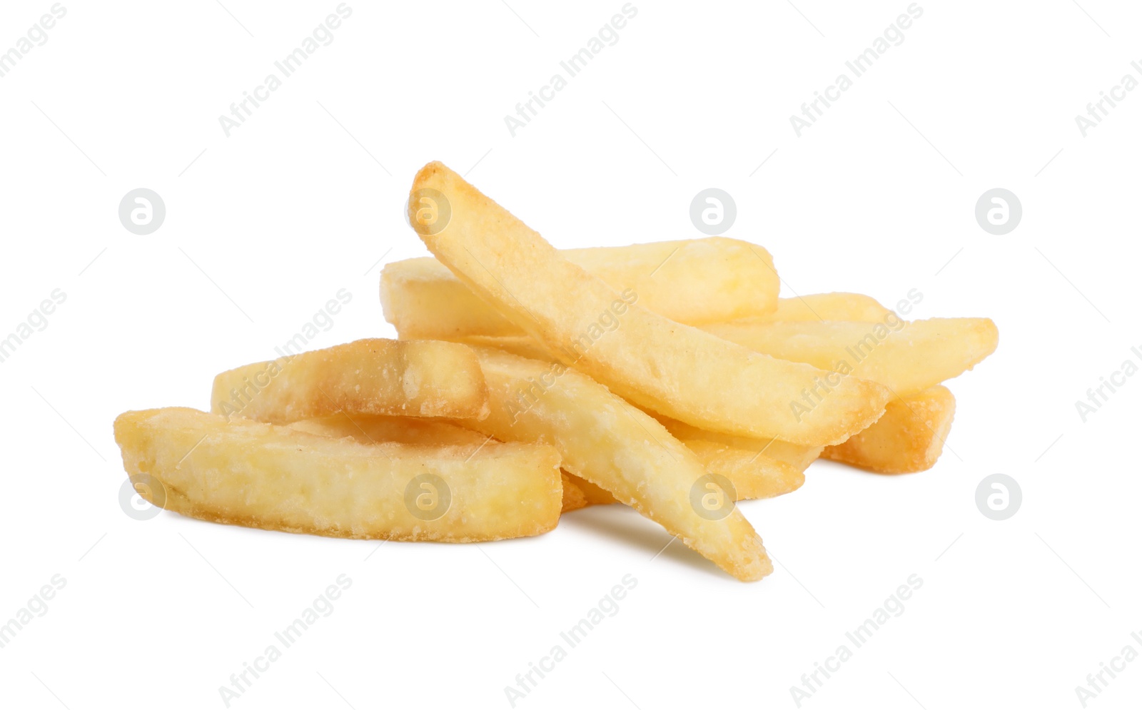 Photo of Delicious fresh french fries on white background