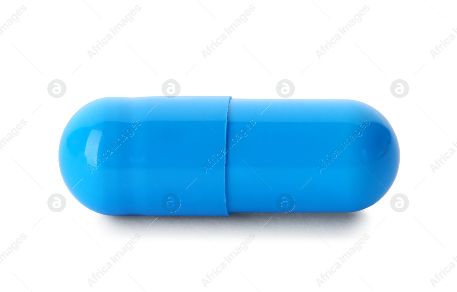 Photo of Color pill isolated on white. Medical treatment