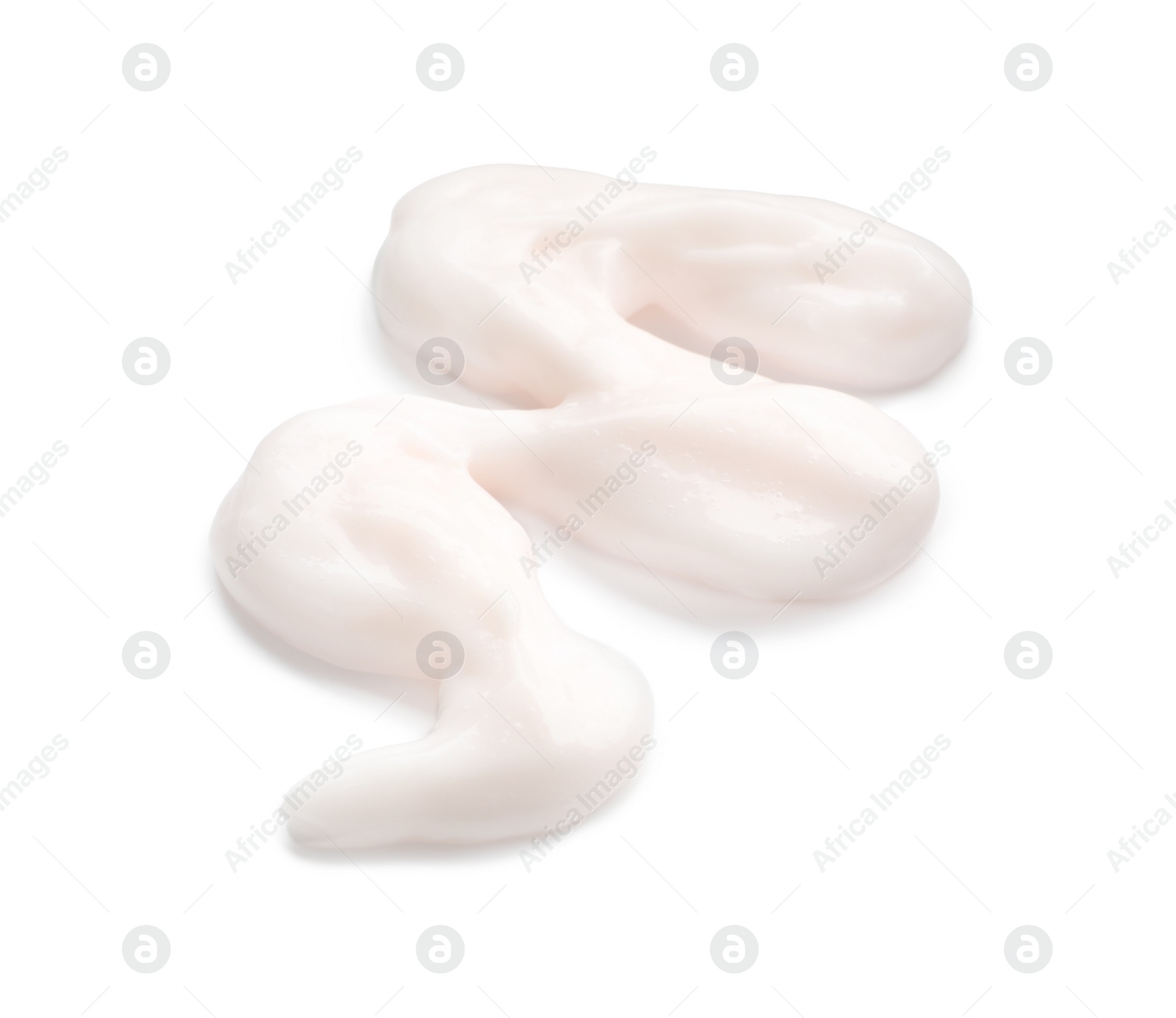 Photo of Sample of face cream on white background