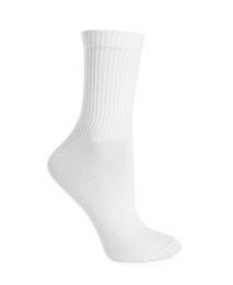 One stylish clean sock isolated on white