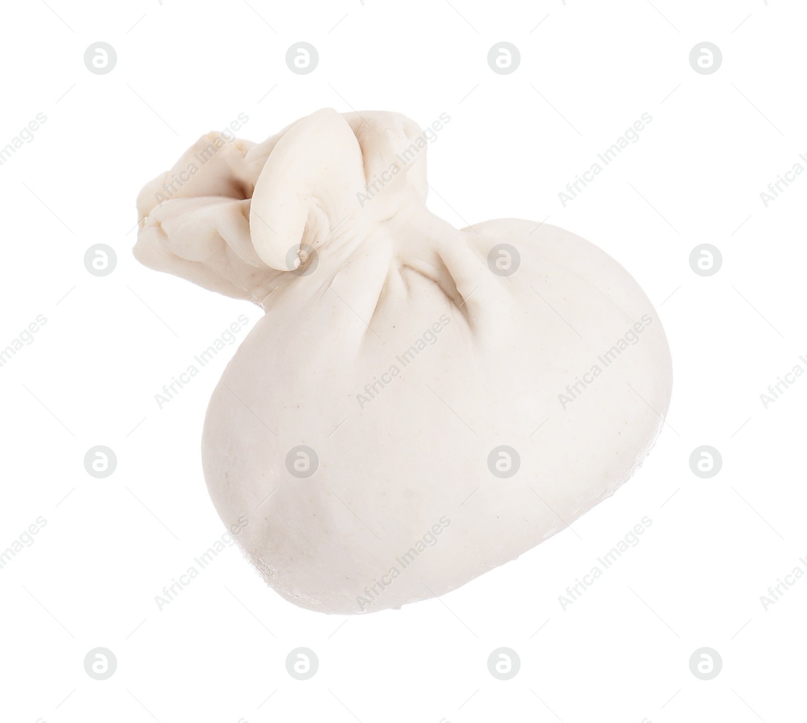 Photo of Uncooked khinkali (dumpling) isolated on white. Georgian cuisine