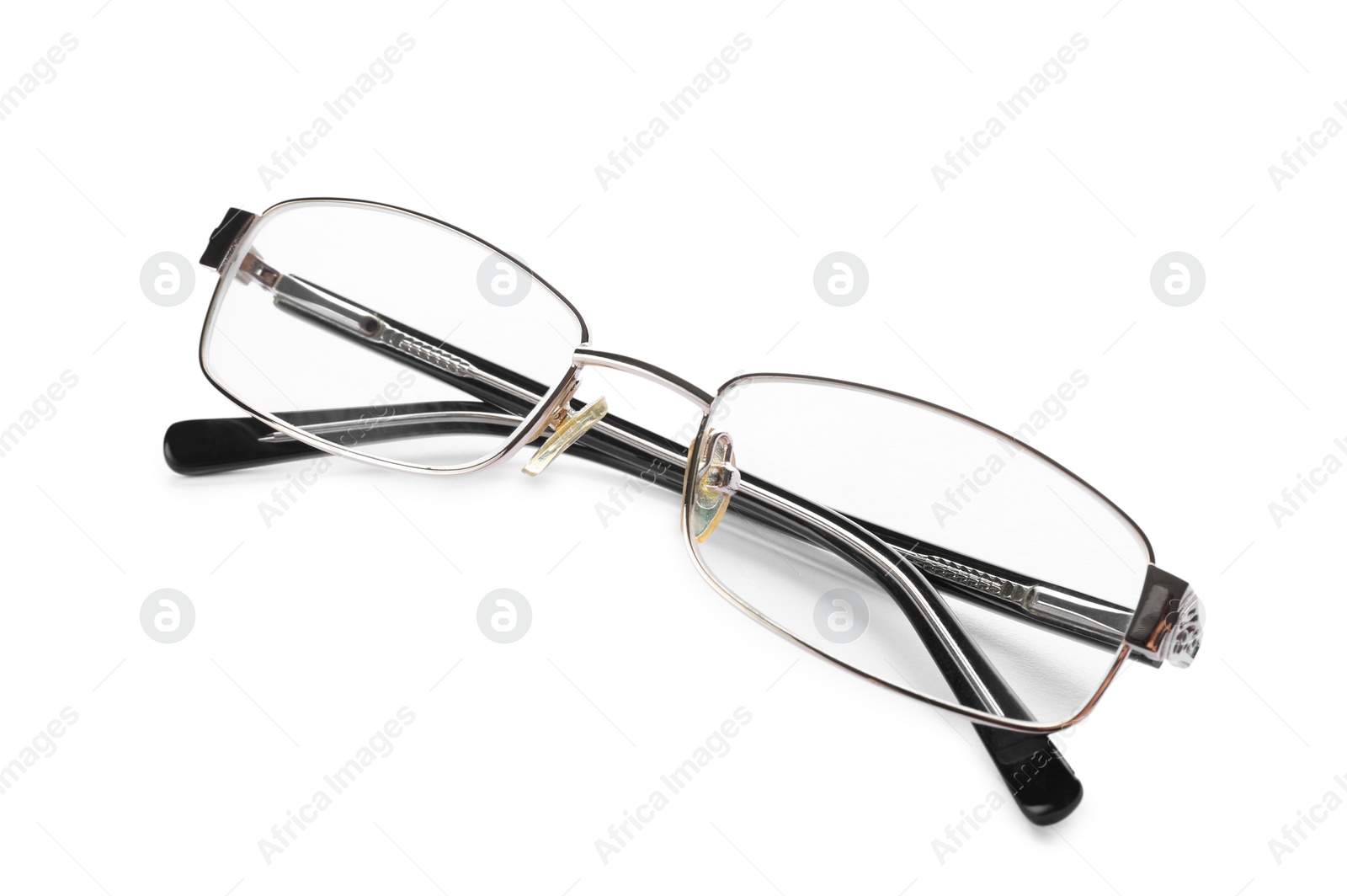 Glasses with corrective lenses on white background. Vision problem Photo of Glasses with corrective lenses on white background. Vision problem