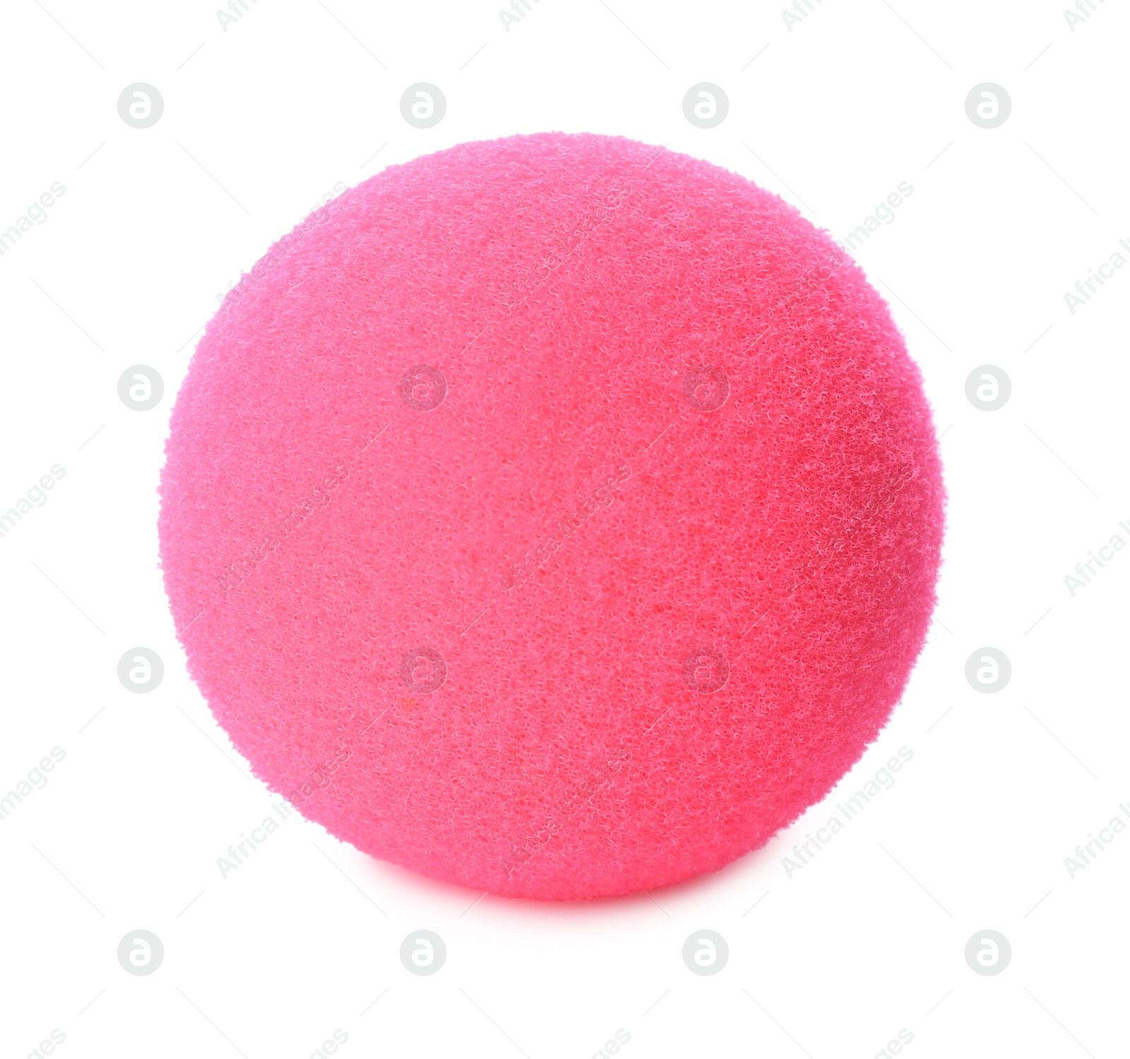 Photo of Pink foam clown nose isolated on white