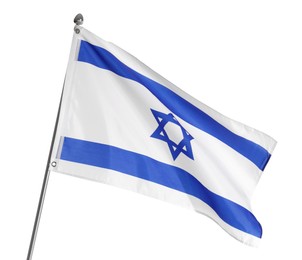 Photo of Flag of Israel isolated on white. National symbol