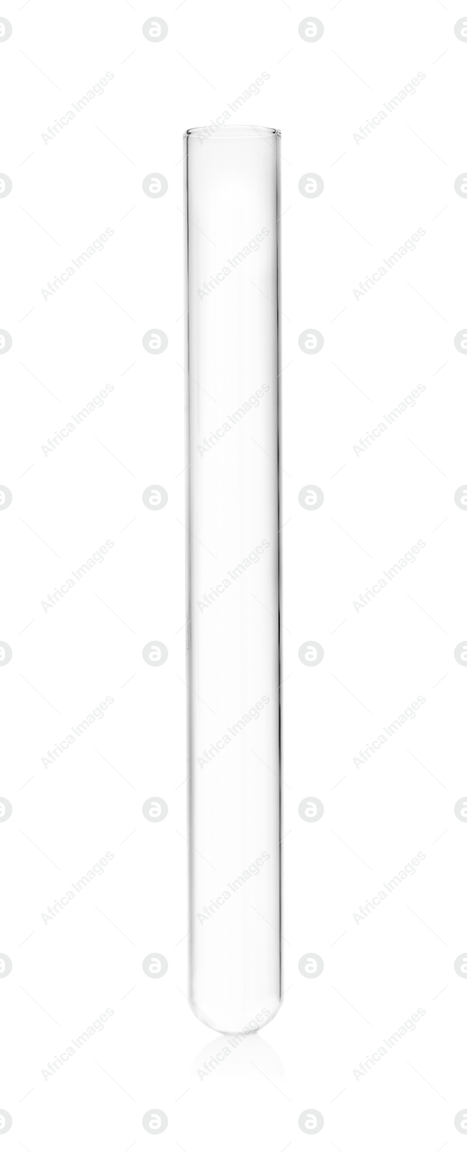 Photo of Empty test tube isolated on white. Laboratory equipment