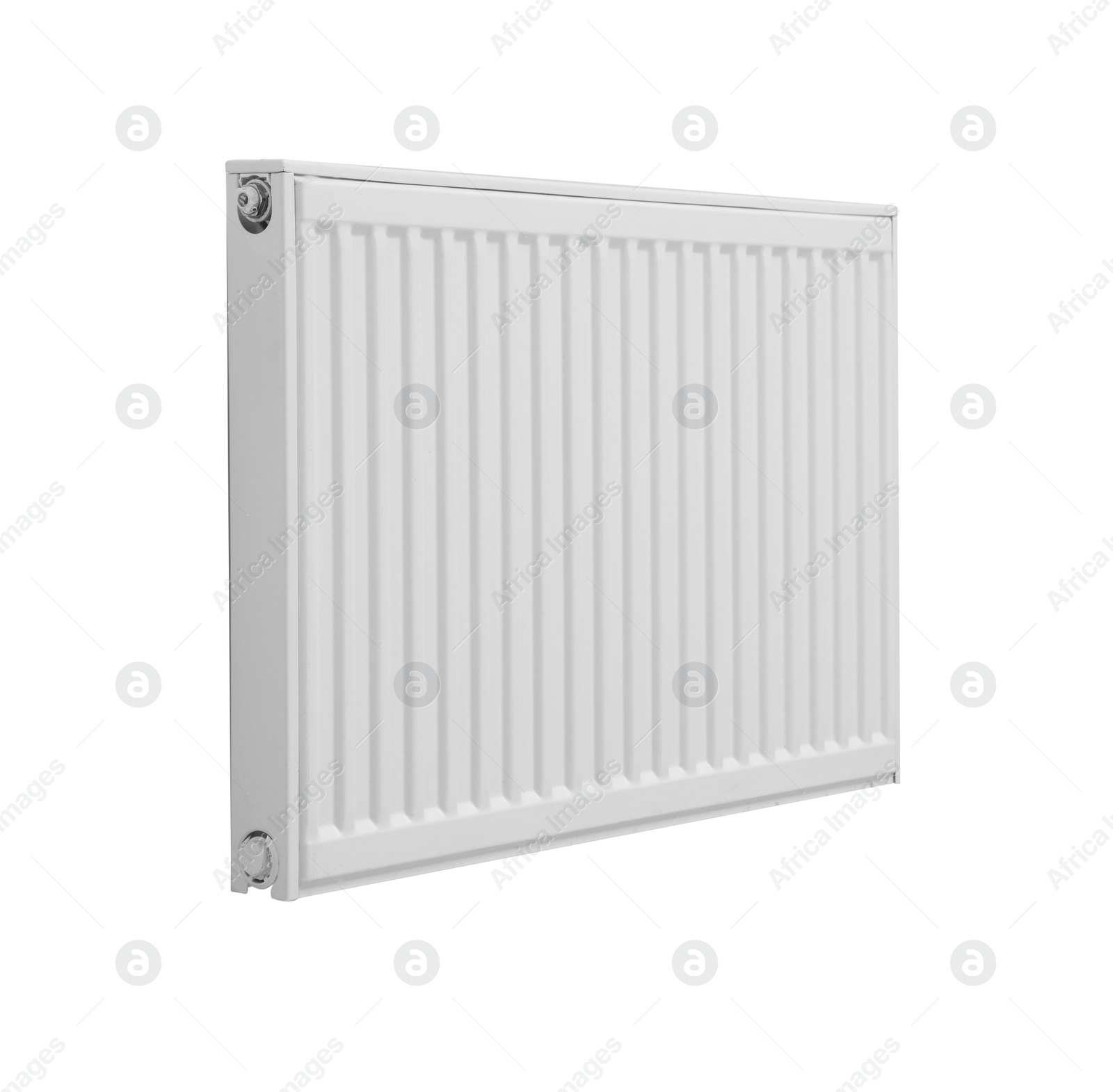 Image of Modern panel radiator on white background. Heating system