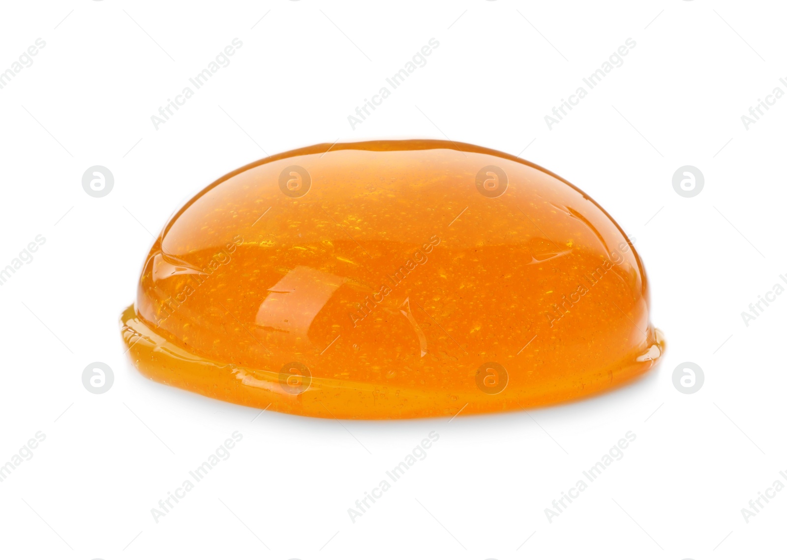 Photo of Orange slime isolated on white. Antistress toy