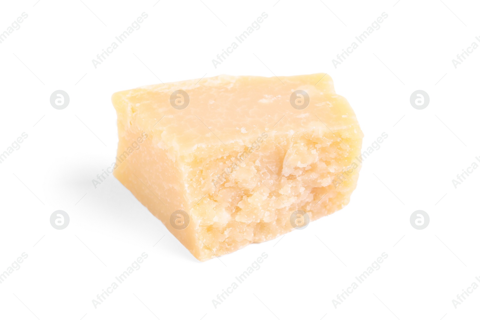 Photo of Piece of delicious parmesan cheese isolated on white