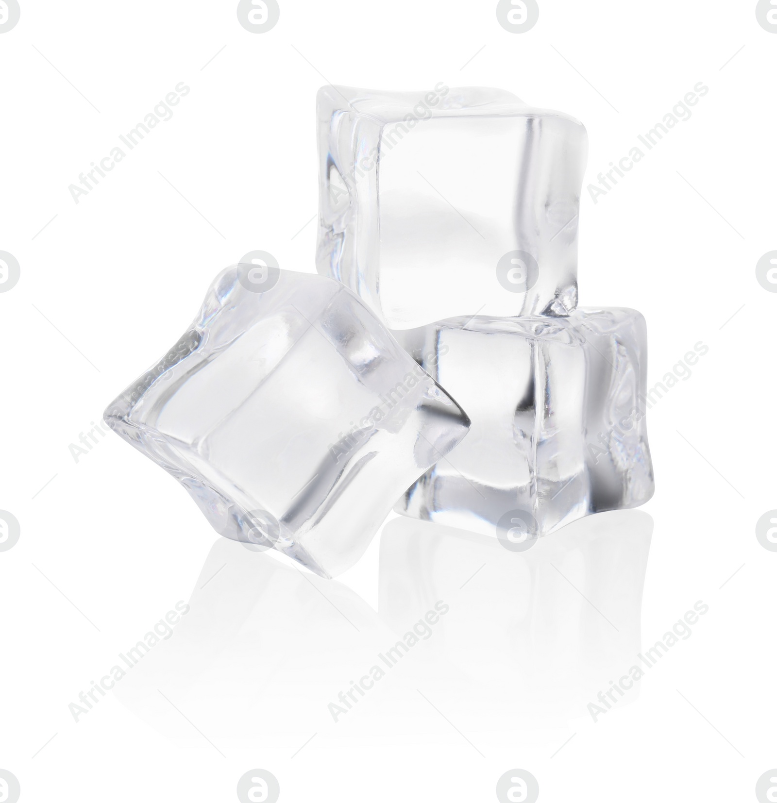 Photo of Crystal clear ice cubes isolated on white