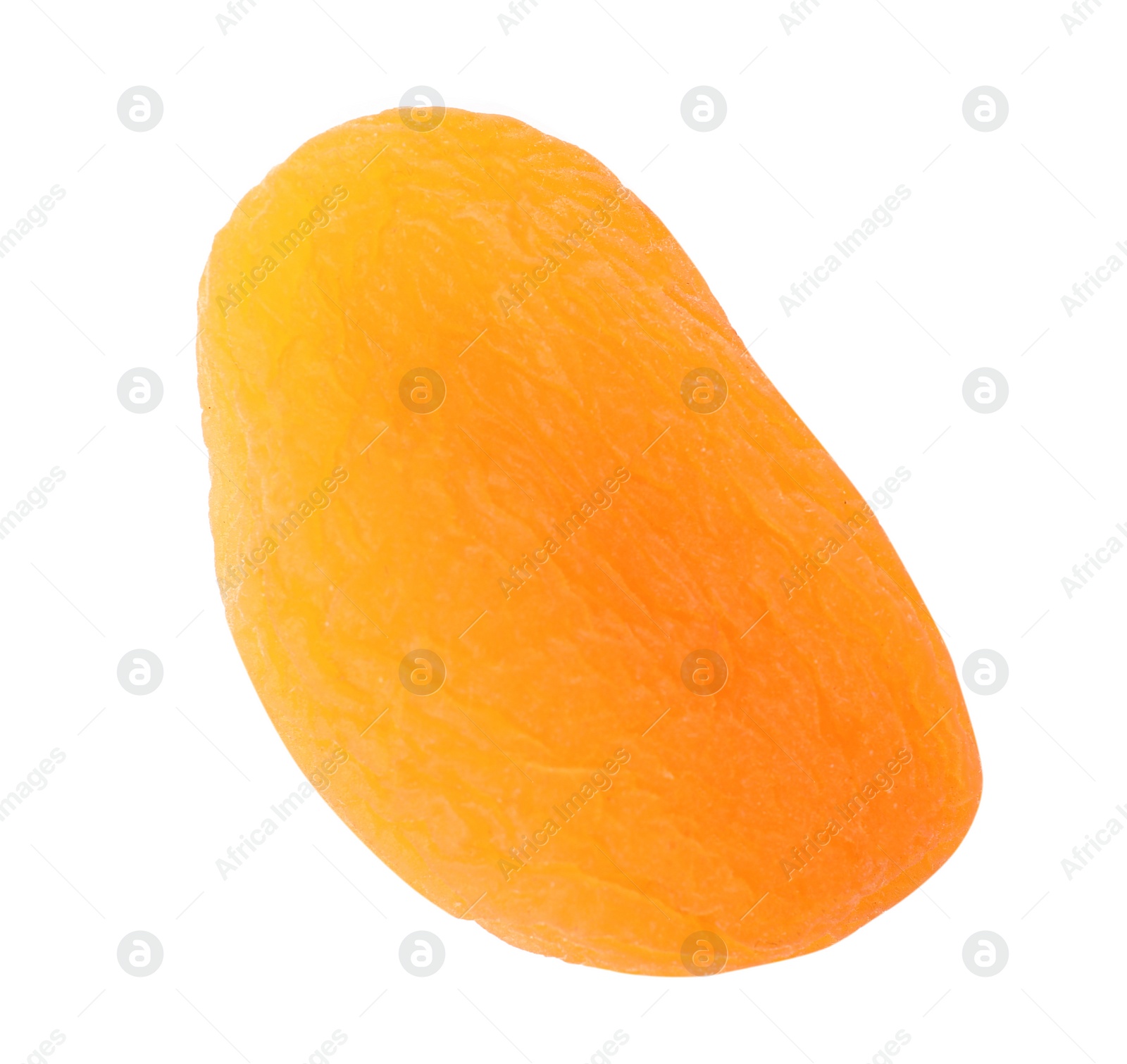 Photo of Tasty apricot on white background, top view. Dried fruit as healthy food