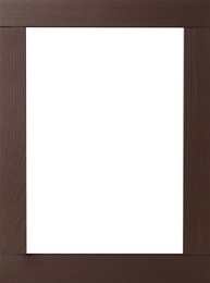 Image of Wooden frame with blank white background. Mockup for design