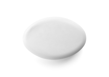 Photo of Soap bar on white background, top view