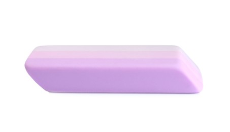 New bright eraser isolated on white. School stationery