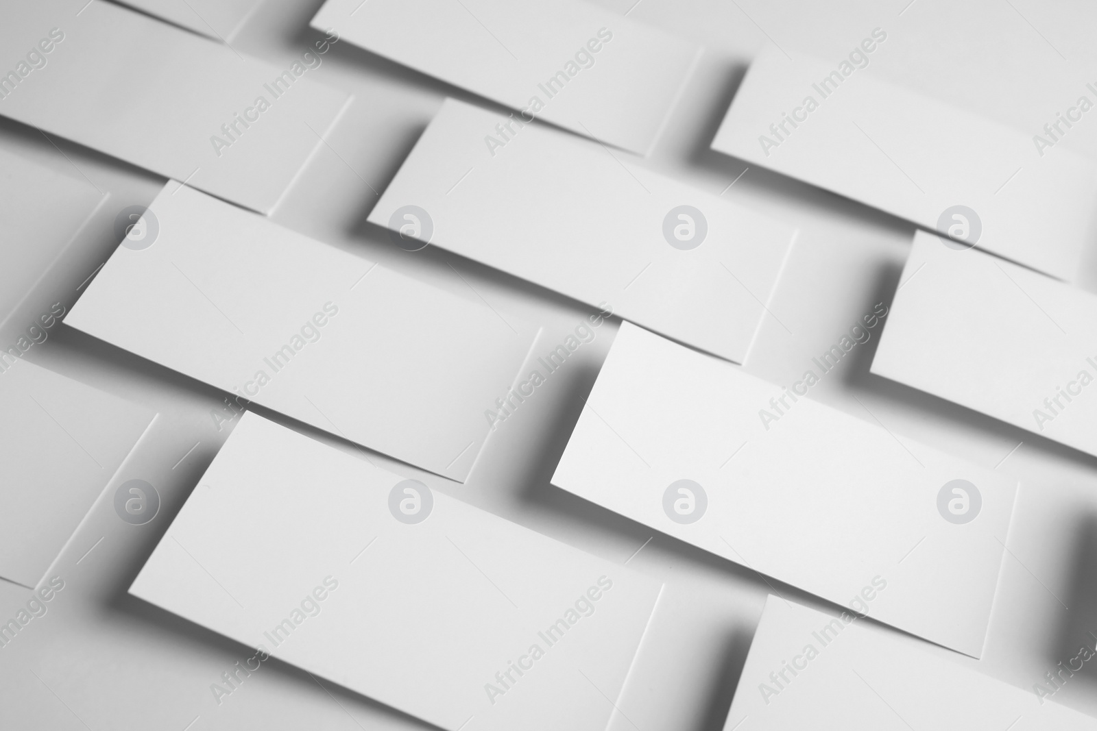 Photo of Blank business cards on white background. Mock up for design