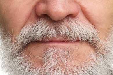 Man with mustache and beard, closeup view