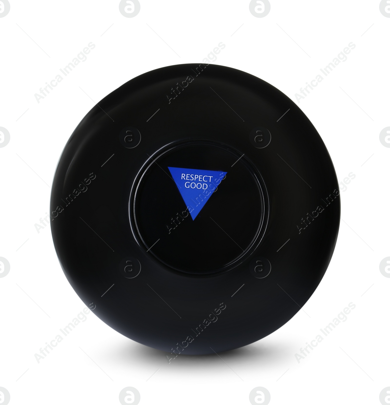 Photo of Magic eight ball with prediction Respect Good isolated on white