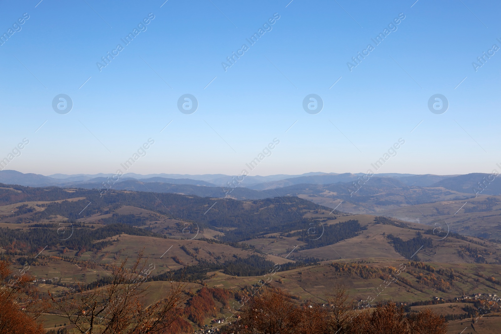 Photo of Beautiful mountain landscape with blue sky on sunny day