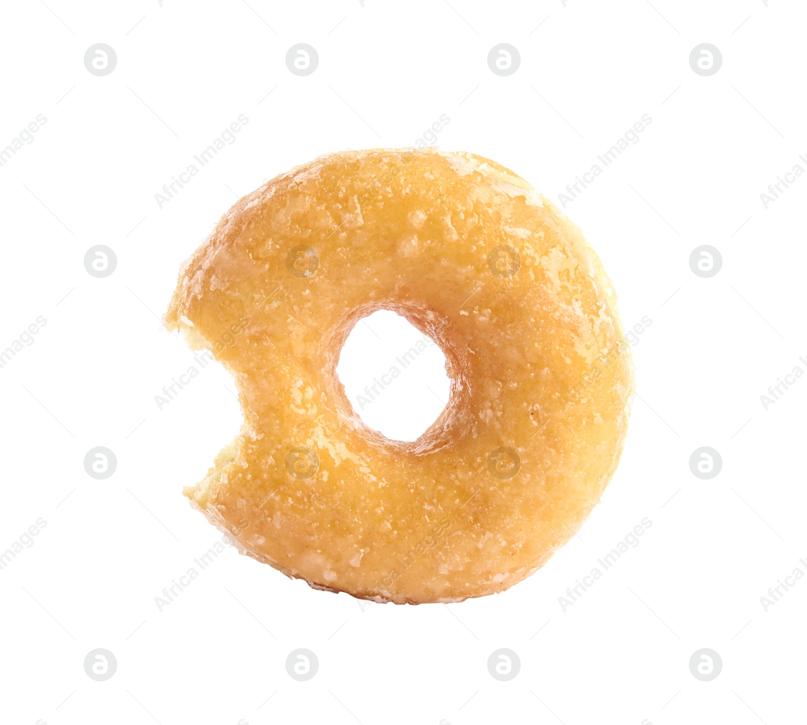 Photo of Sweet delicious glazed donut isolated on white