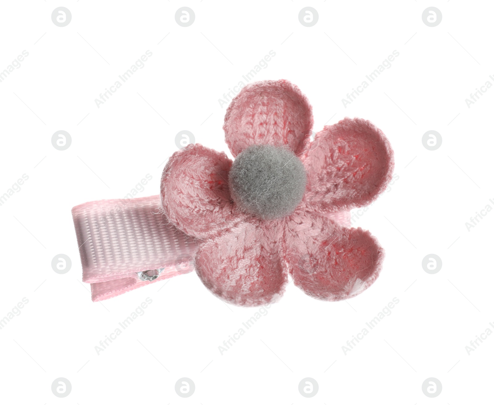 Photo of Cute hair clip isolated on white, top view