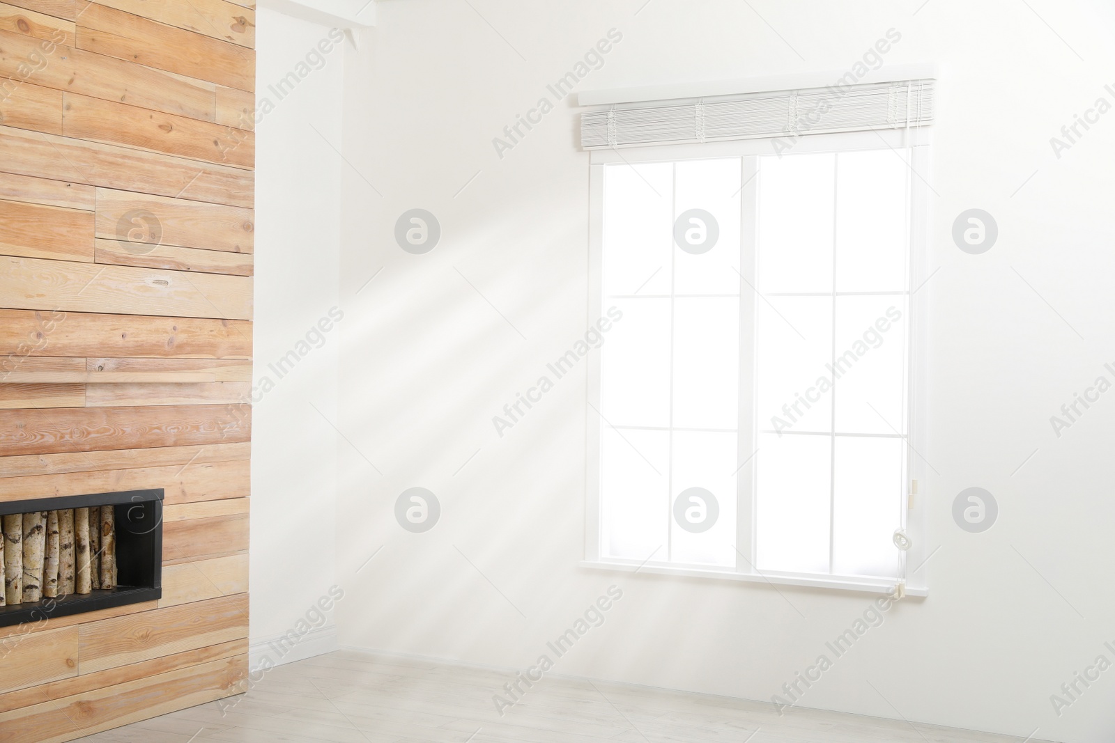 Photo of Modern window with open blinds in room