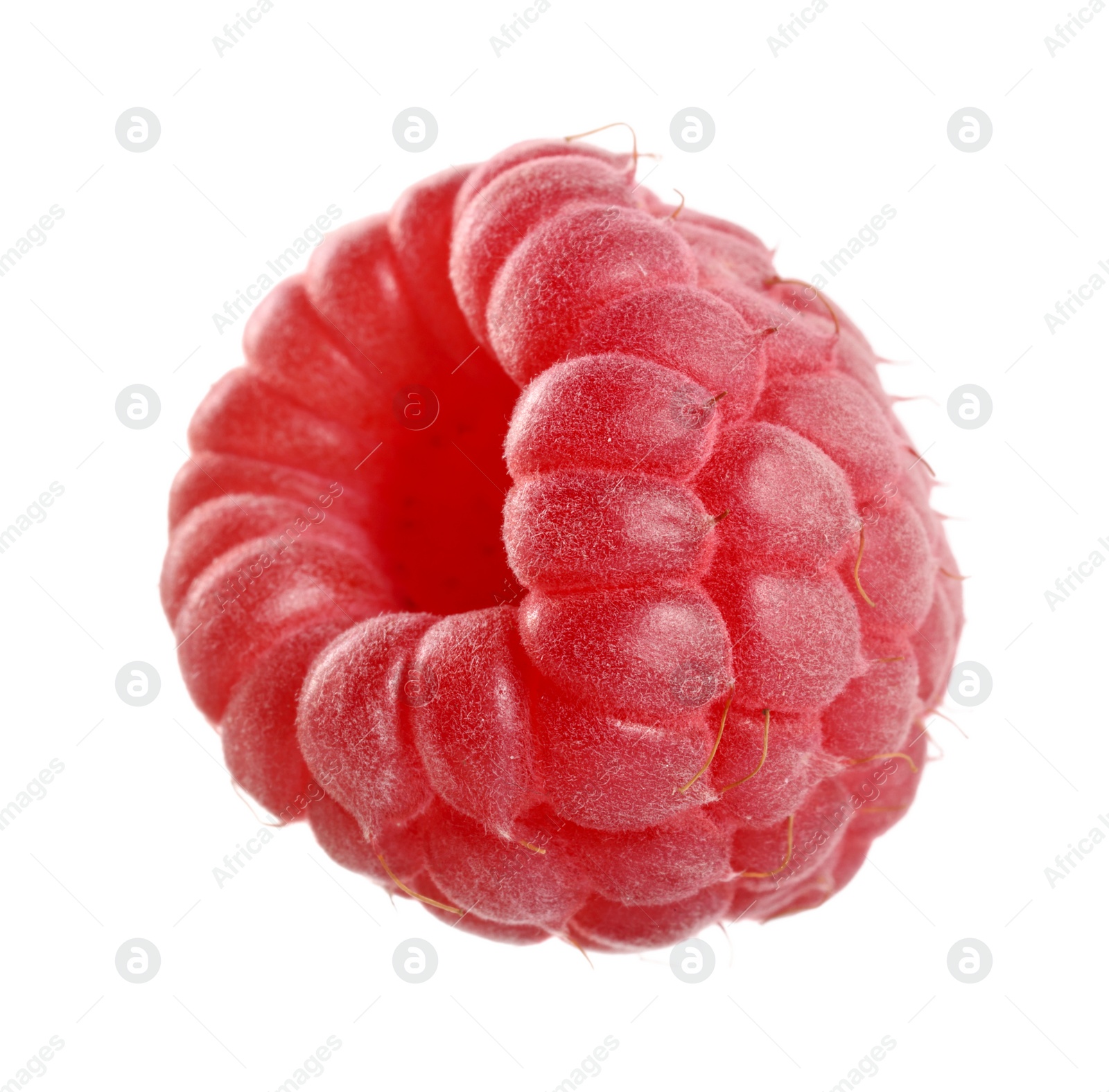 Photo of One tasty ripe raspberry isolated on white