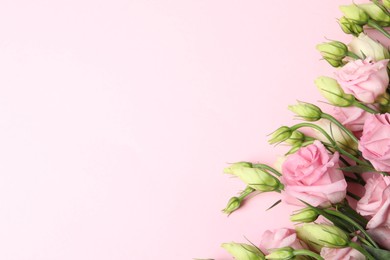 Photo of Happy Mother's Day. Beautiful flowers on pink background, flat lay. Space for text