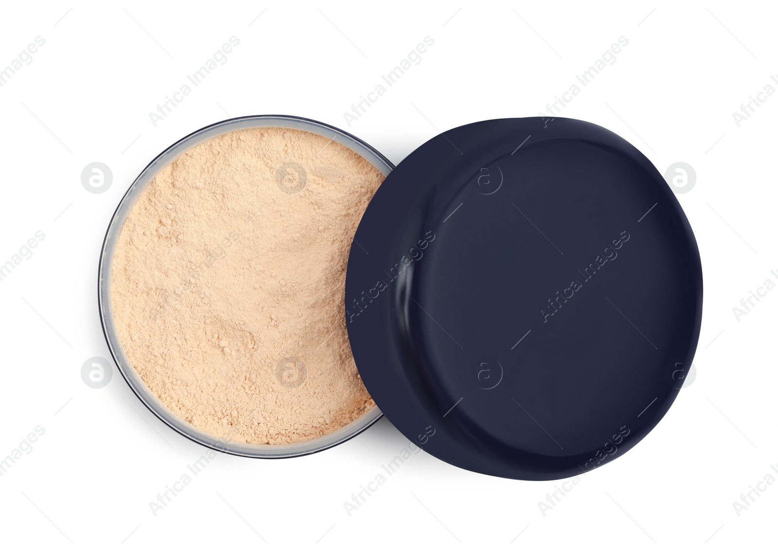 Photo of Face powder isolated on white, top view