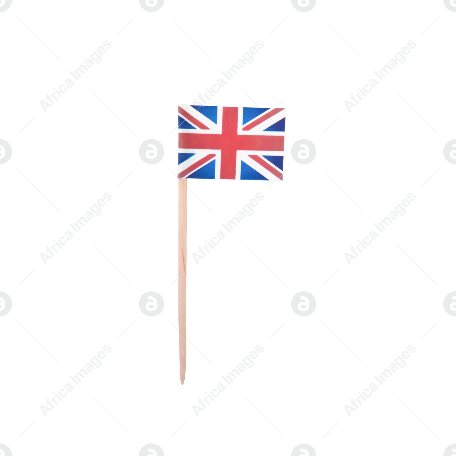 Photo of Small paper flag of United Kingdom isolated on white