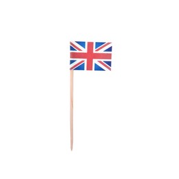 Small paper flag of United Kingdom isolated on white