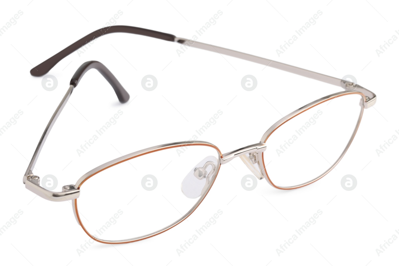 Photo of Stylish pair of glasses isolated on white