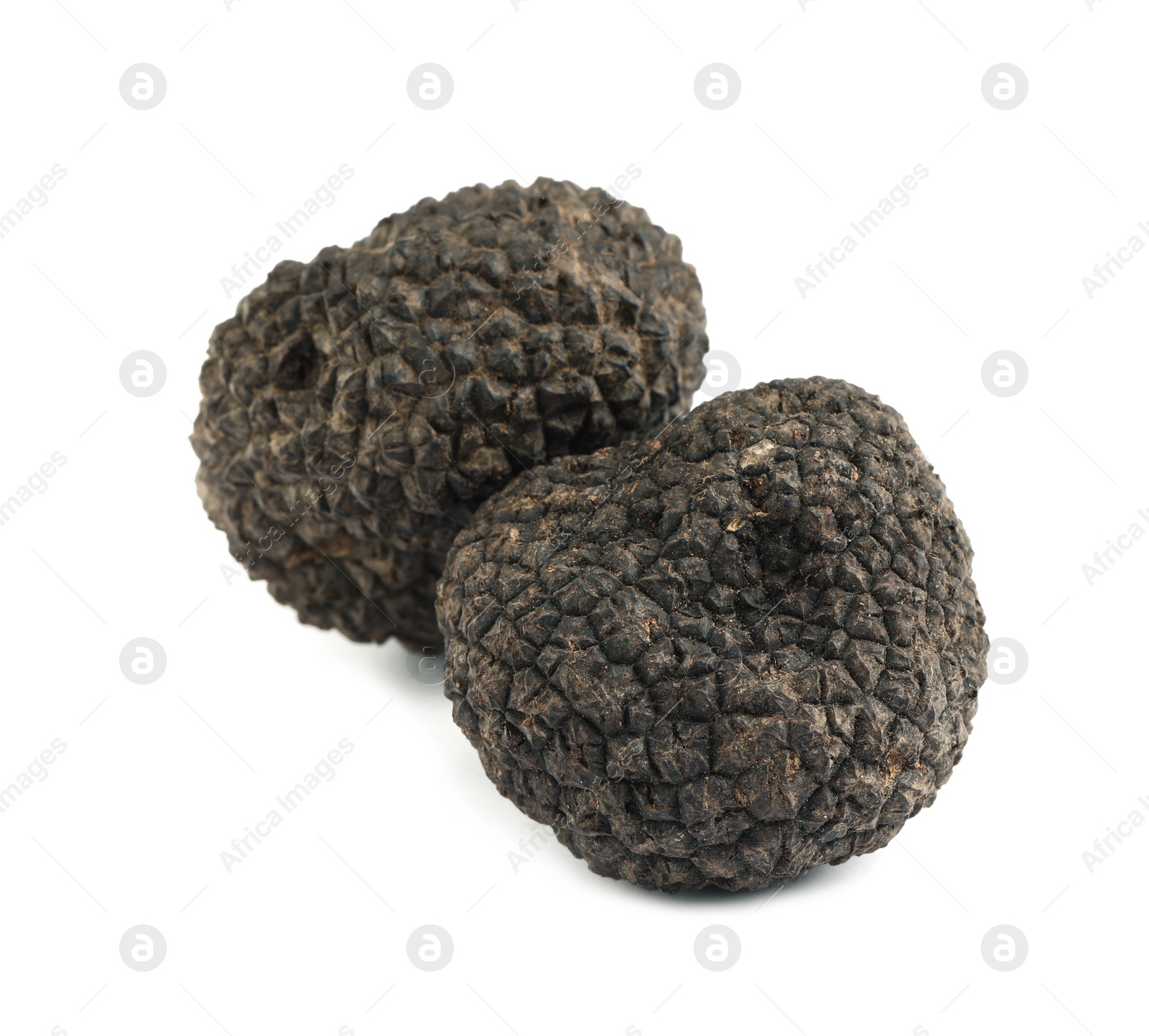 Photo of Fresh whole black truffles isolated on white