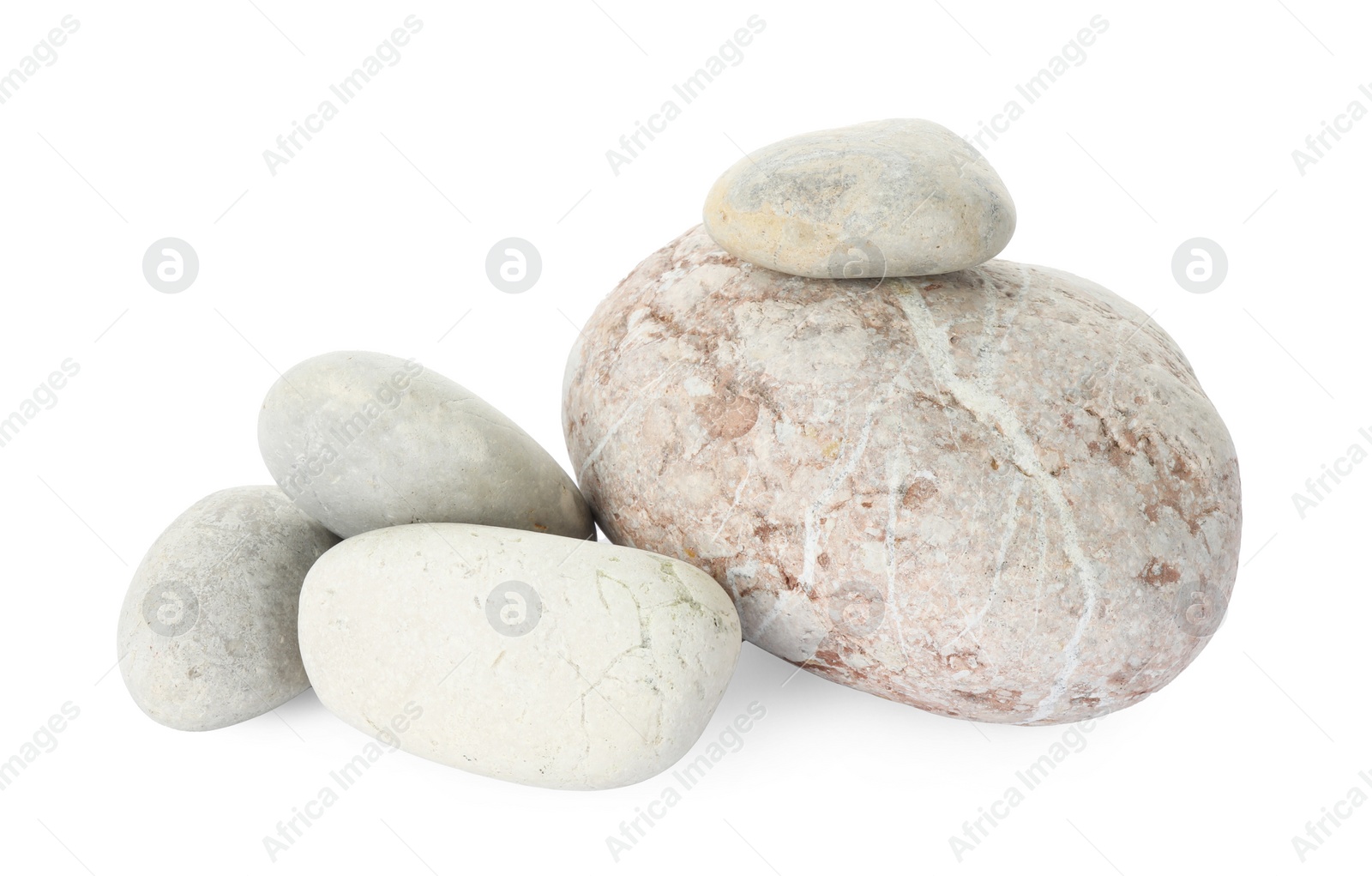 Photo of Group of different stones isolated on white