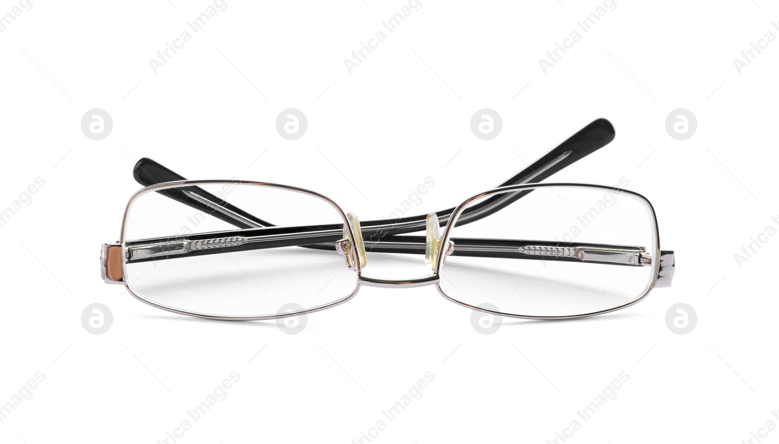 Glasses with corrective lenses on white background. Vision problem Photo of Glasses with corrective lenses on white background. Vision problem
