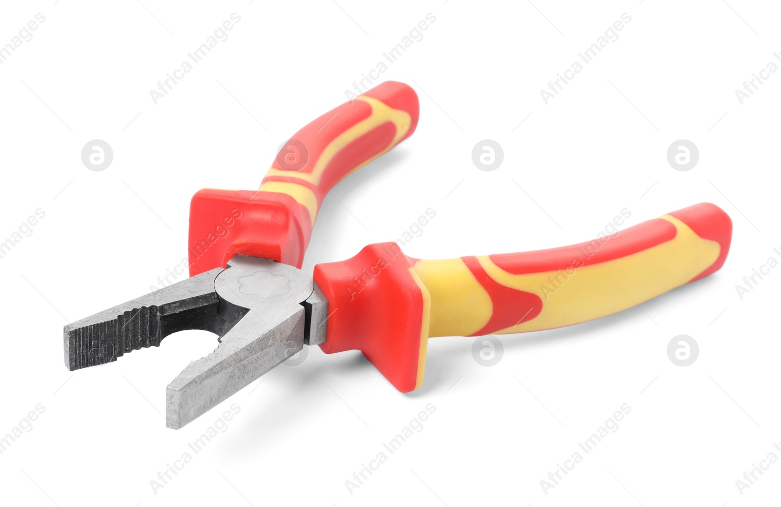 Photo of New combination pliers isolated on white. Construction tool