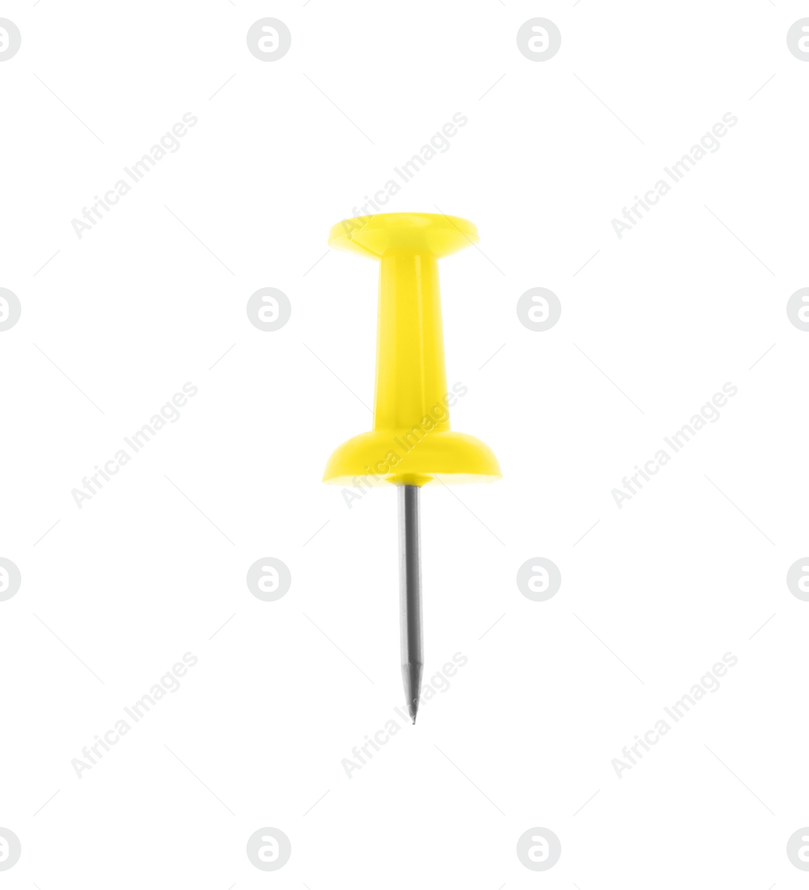 Photo of Colorful drawing pin isolated on white. School stationery