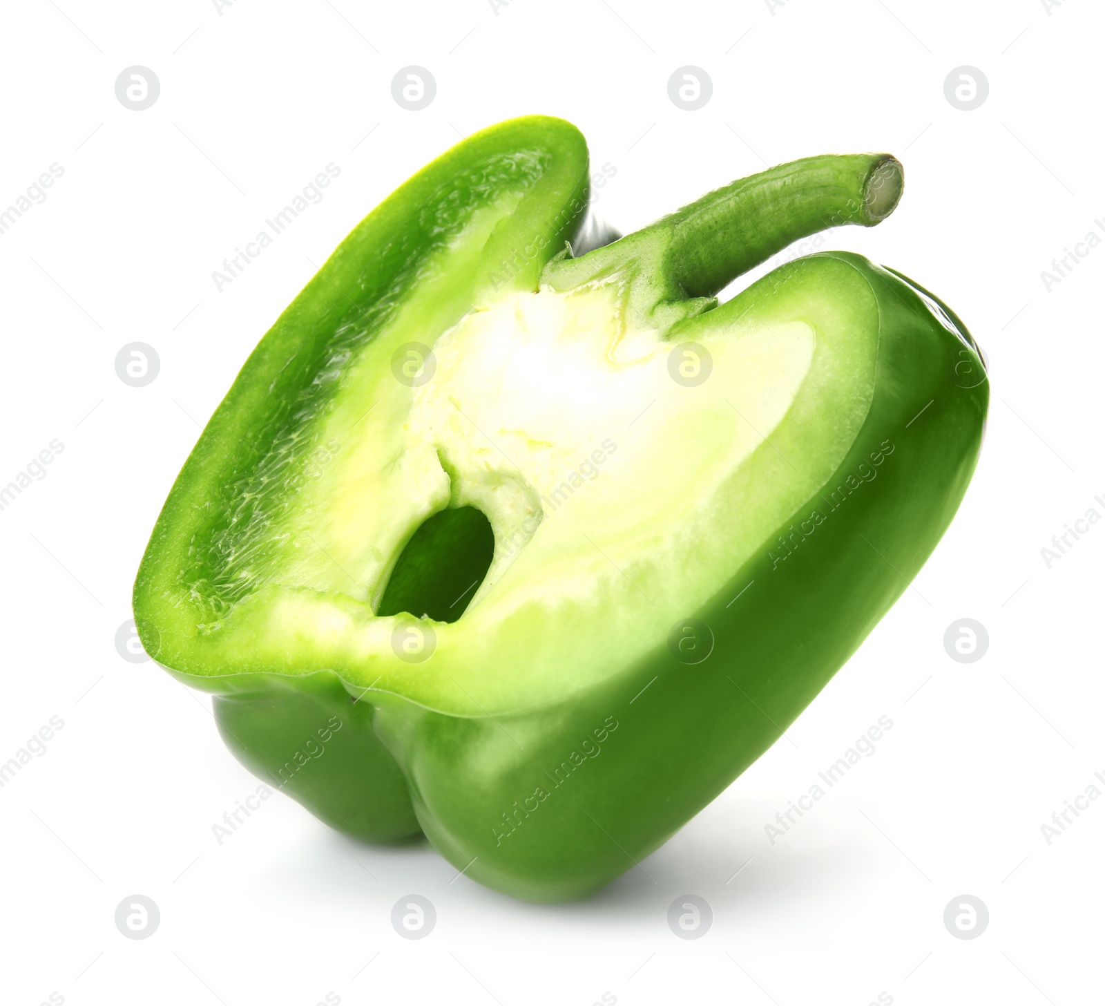 Photo of Raw ripe paprika pepper on white background