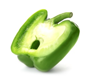 Photo of Raw ripe paprika pepper on white background