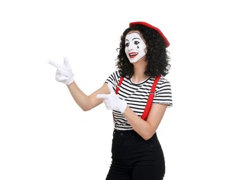 Funny mine with beret posing on white background