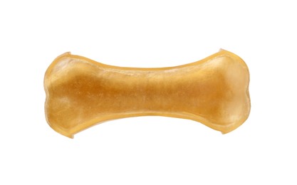 Photo of Chew bone for dog isolated on white. Pet treat