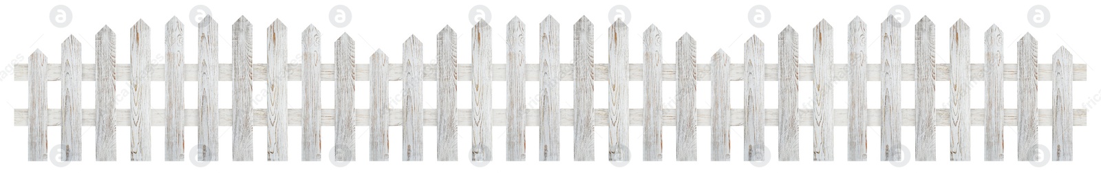 Image of Wooden fence isolated on white. Enclosing structure