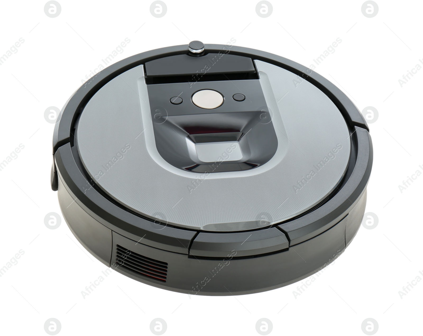 Photo of Modern robotic vacuum cleaner isolated on white