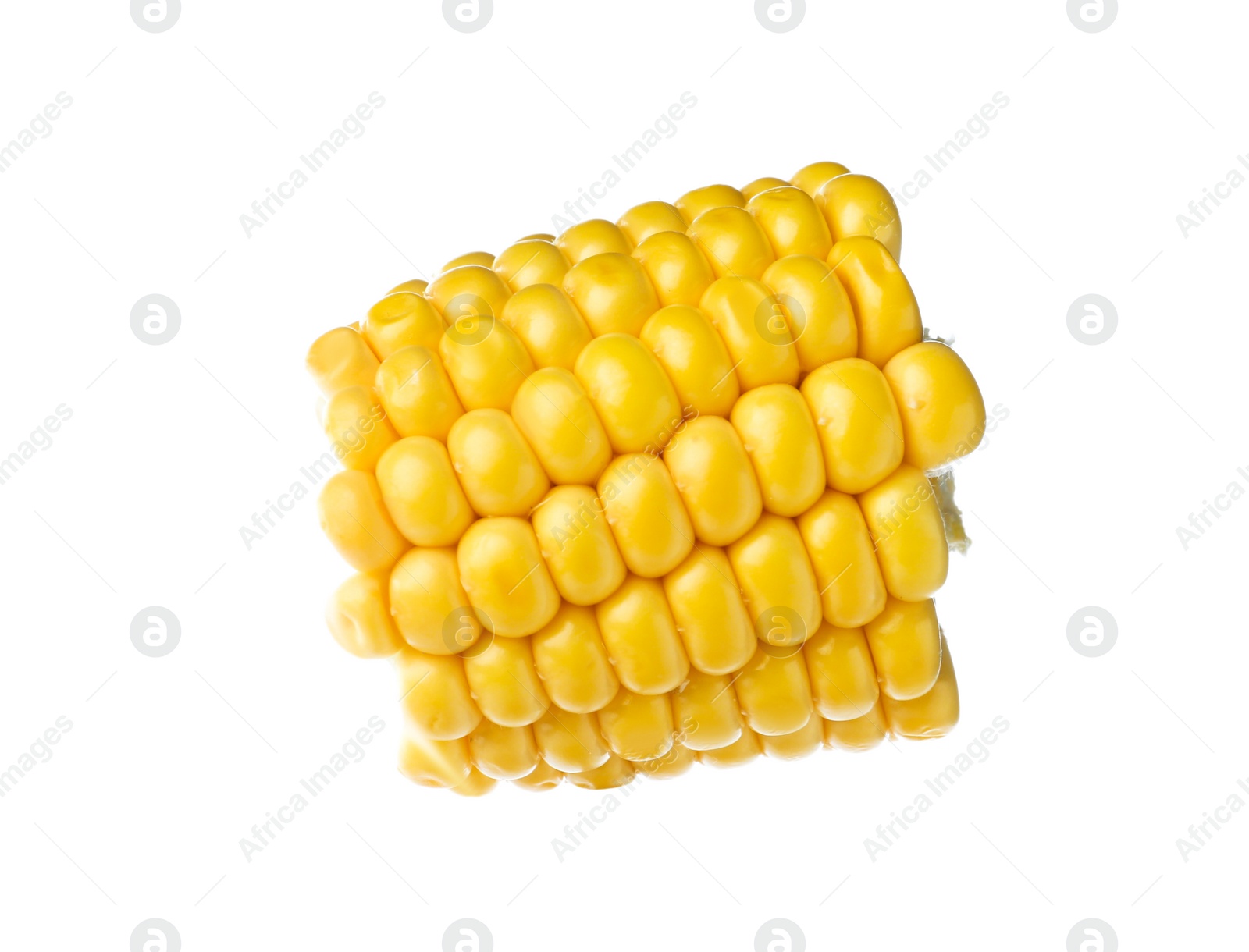 Photo of Piece of fresh corncob on white background