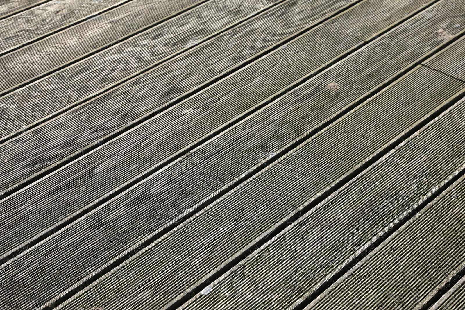 Photo of Texture of wooden terrace as background, closeup view